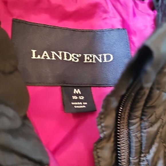 Lands' End Black Quilted Jacket Size M - Picture 5 of 15
